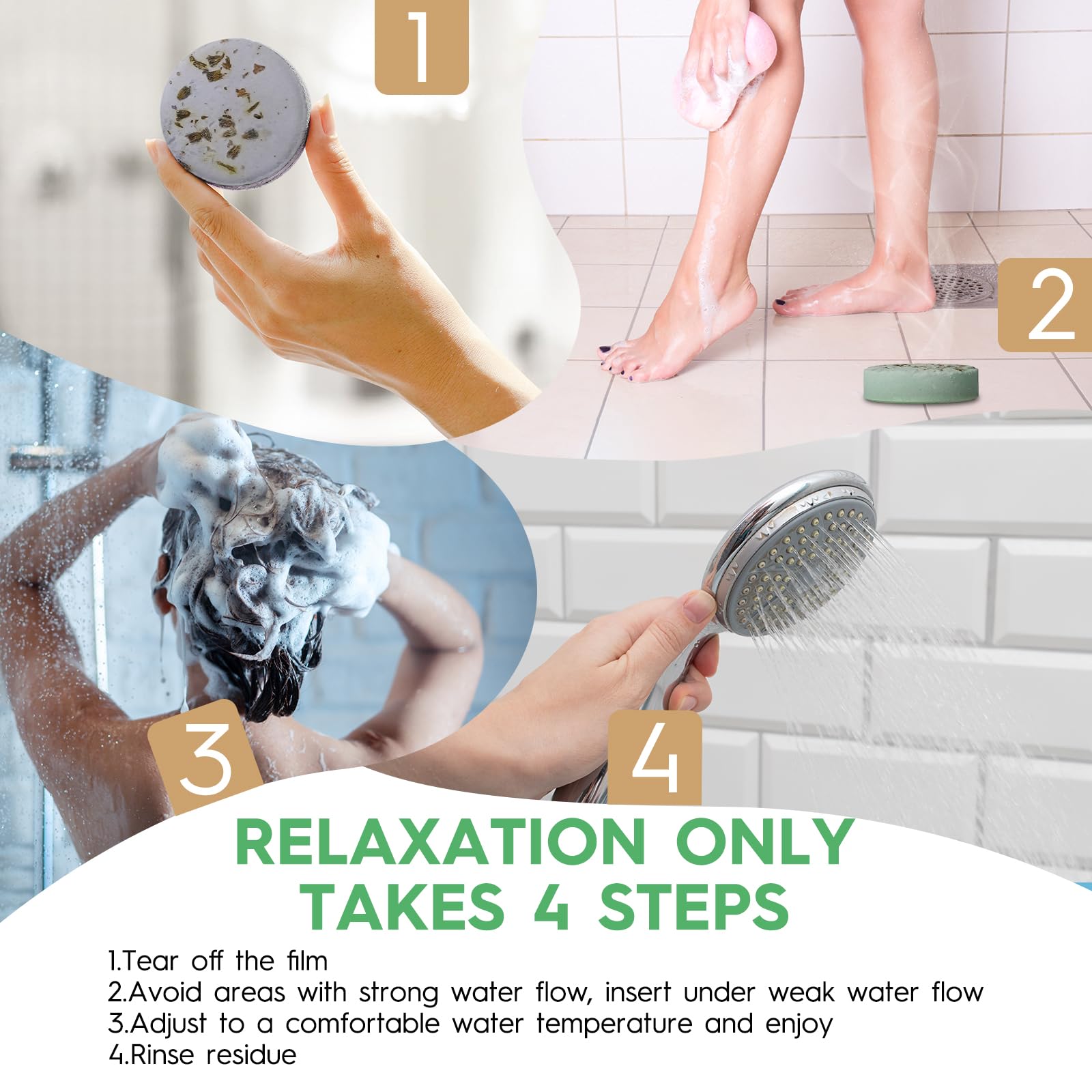 BLRIET Shower Steamers offer stronger, longer-lasting scent for extended relaxation.