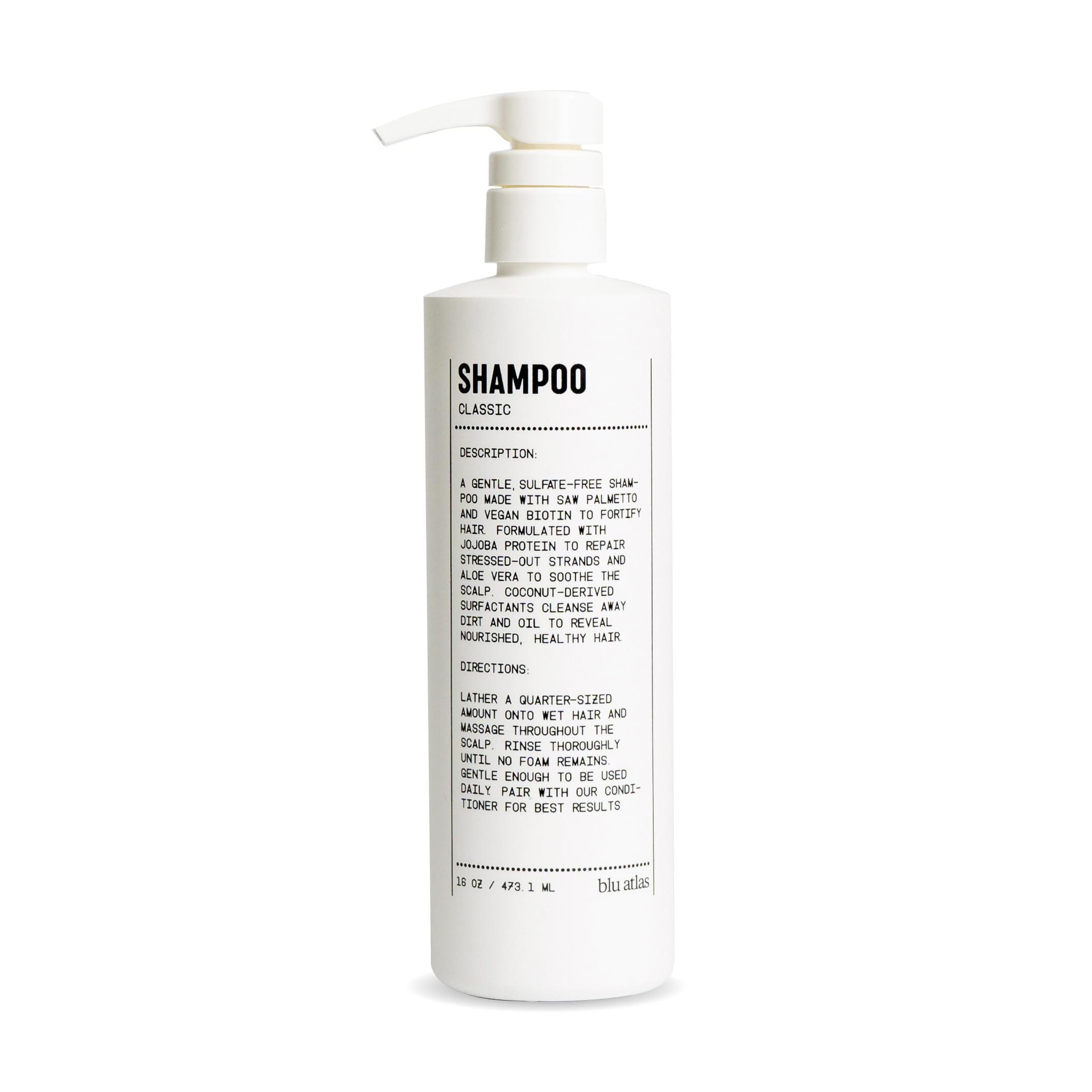 Shampoing Blu Atlas – fabriqué aux États‑Unis – choix éthique et production locale.