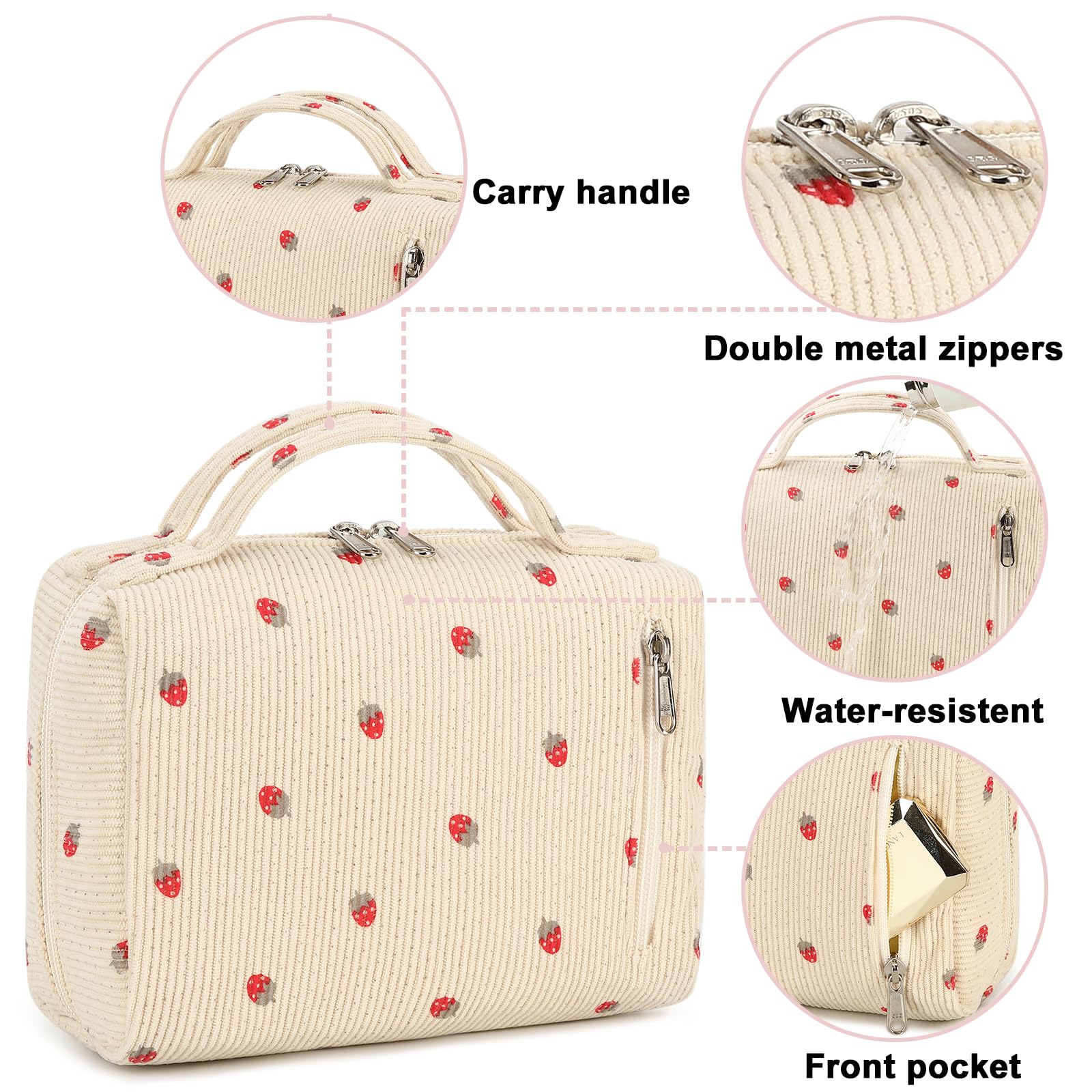 Bluboon sac-maquillage fermeture zippee, fermeture sécurisée pour les articles.