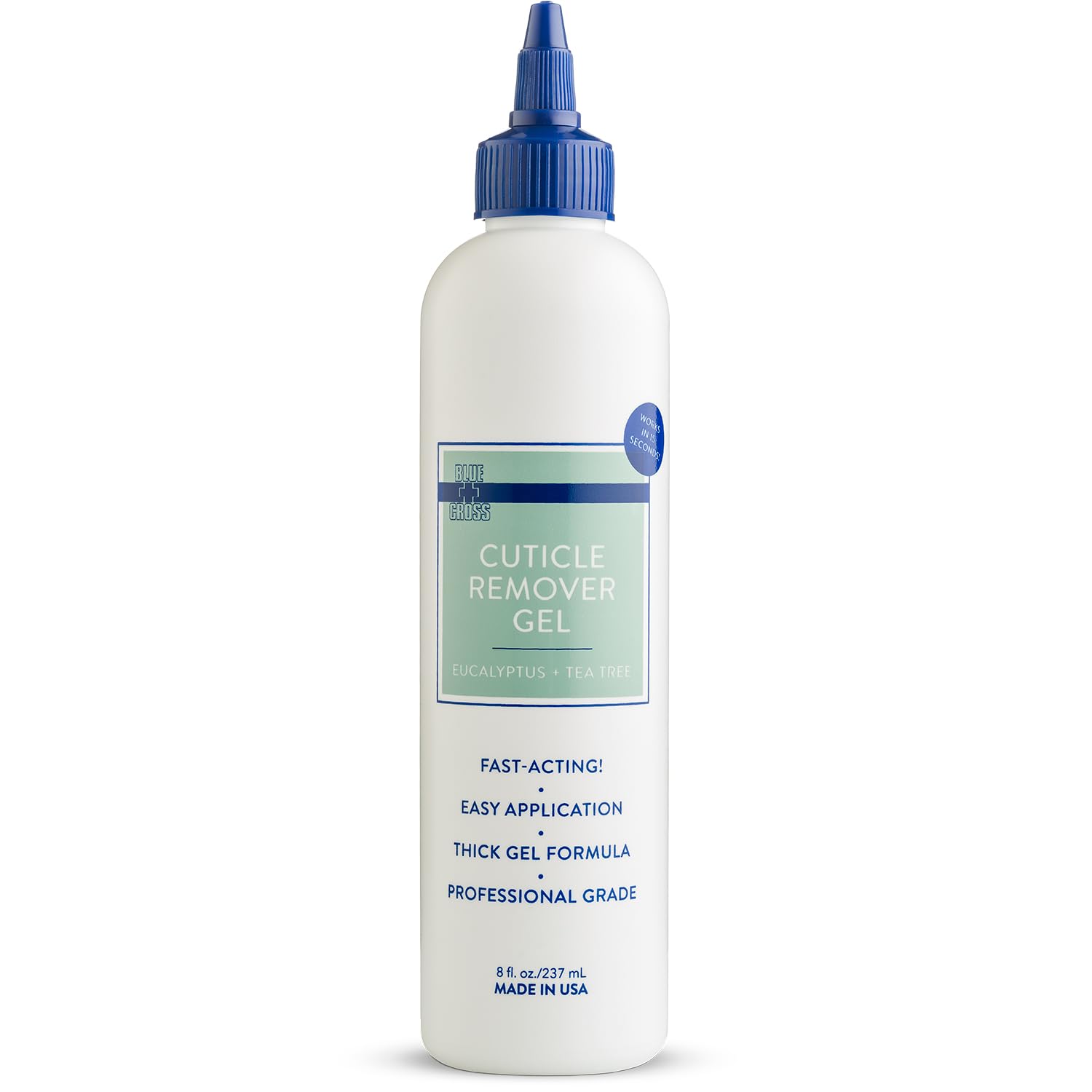 Blue Cross dissolvant cuticules — bouteille 8 oz prête pour salon, usage facile.