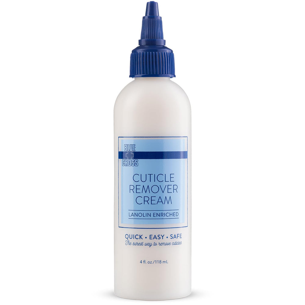 Blue Cross Crème Éliminatrice de Cuticules appliquée sur les cuticules et ongles.