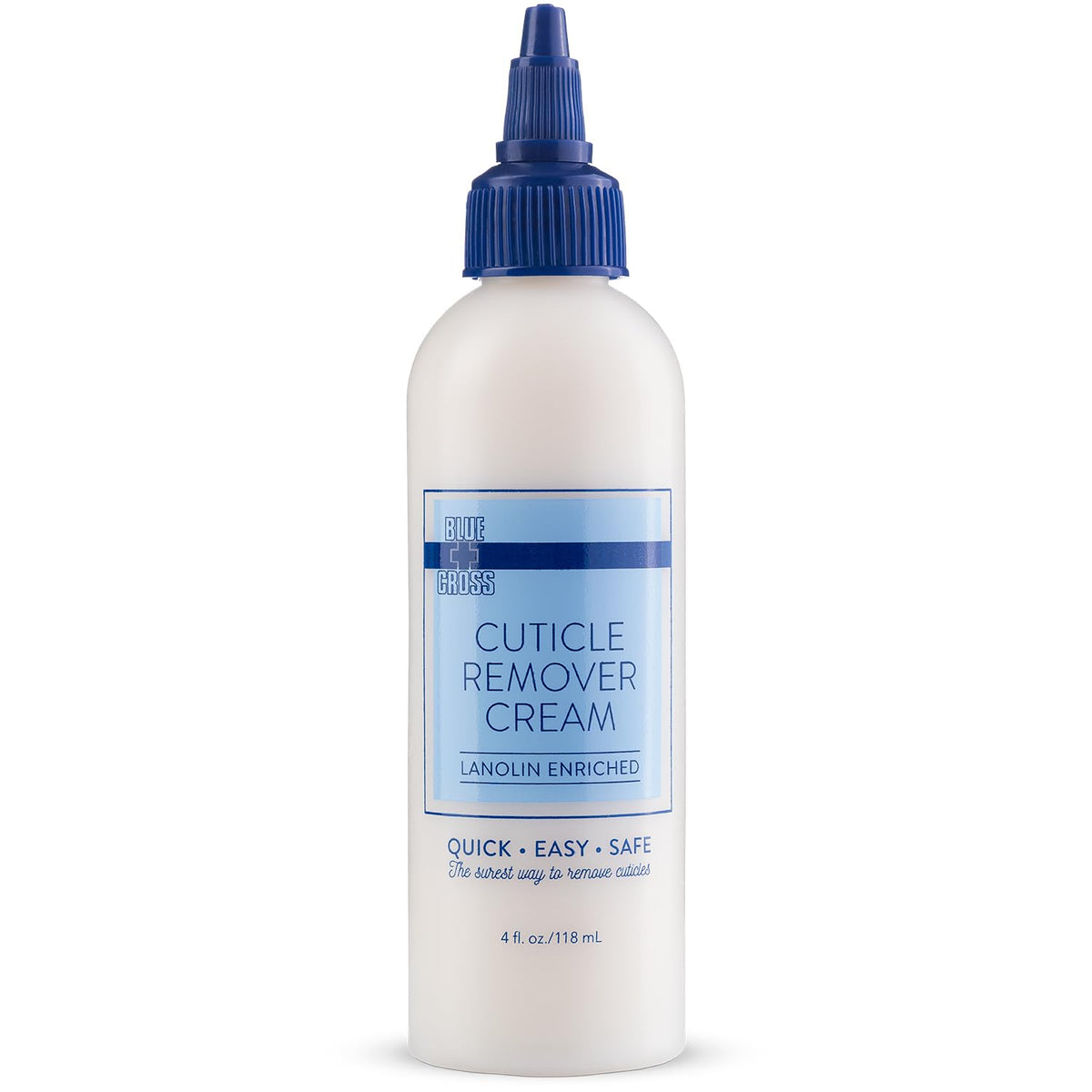 Blue Cross Crème Éliminatrice de Cuticules appliquée sur les cuticules et ongles.