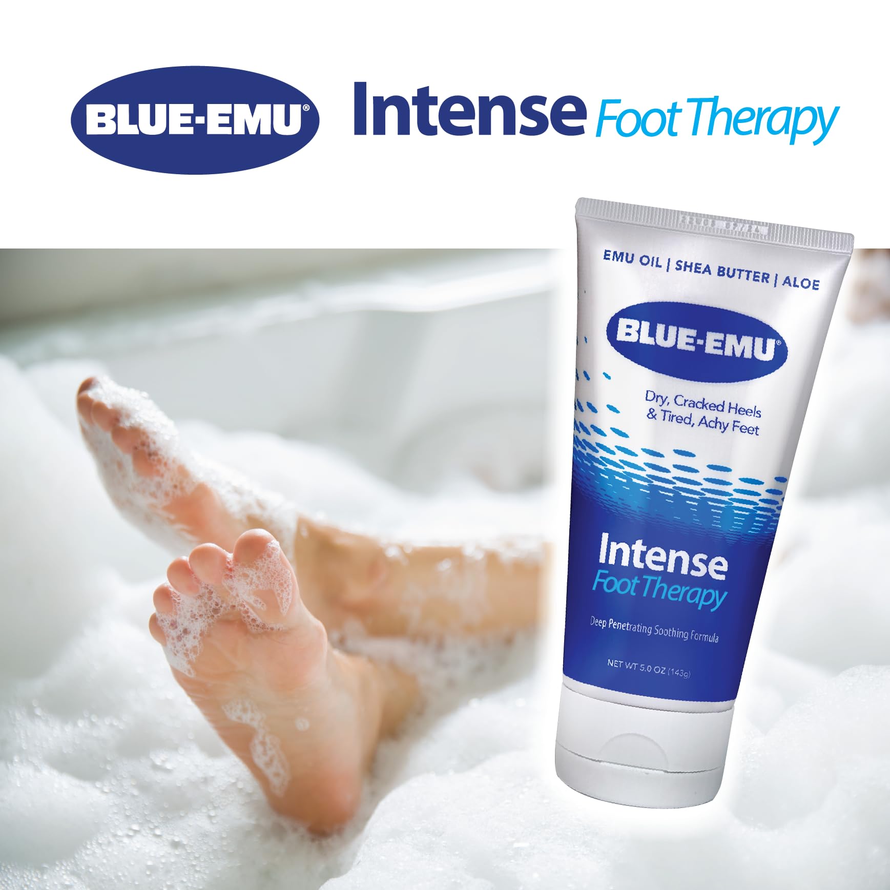BLUE-EMU Crème menthol rafraîchissant, sensation de fraîcheur sur les pieds.