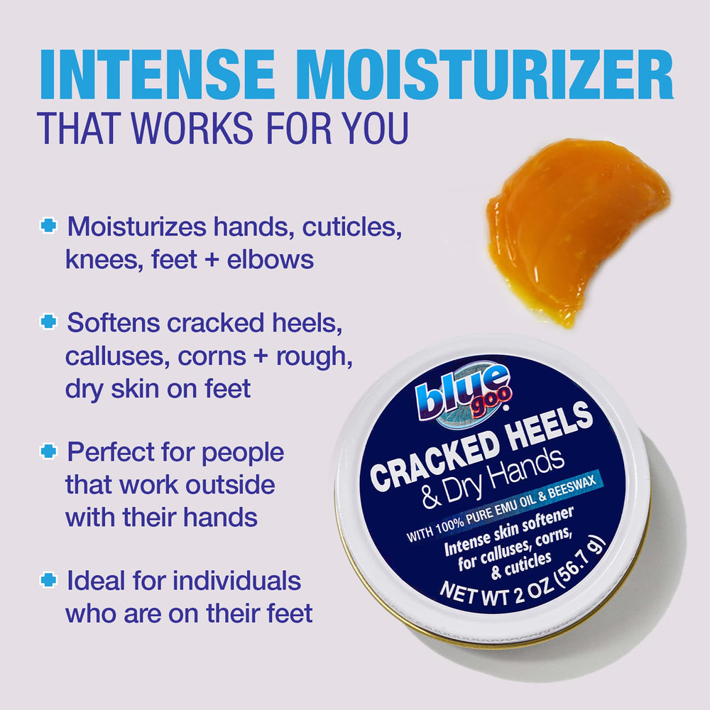 Blue Goo utilisation quotidienne — soin ciblé pour mains et pieds.