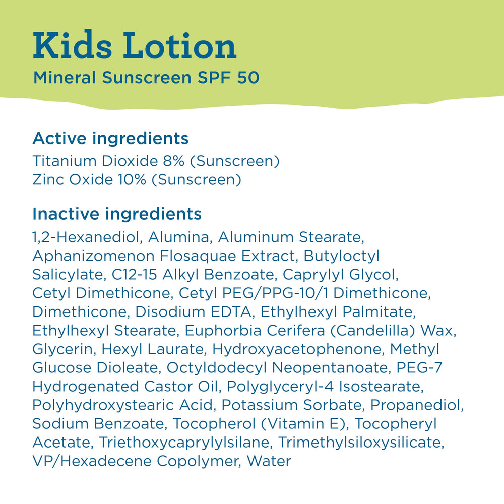Algue bleue antioxydante dans Blue Lizard Kids SPF50 pour la peau