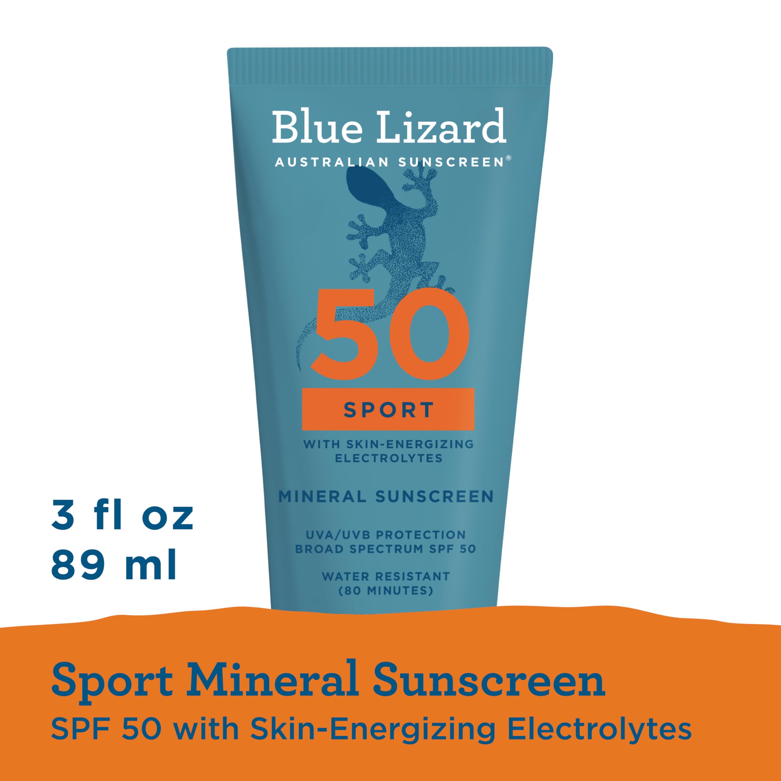 Blue Lizard Sport Mineral SPF 50 – emballage compact de 88 ml.