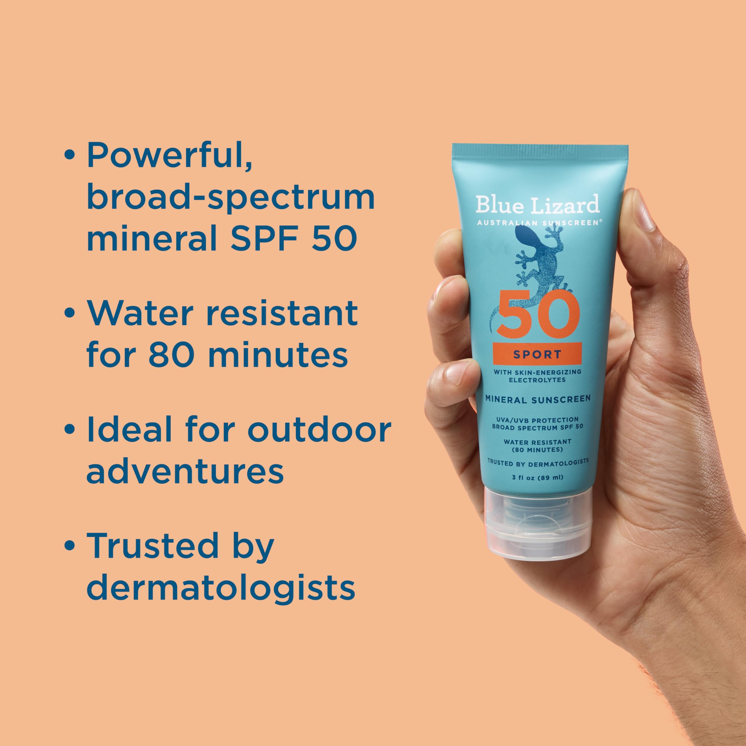 Blue Lizard Sport Mineral SPF 50 – texture lisse qui s étale facilement.