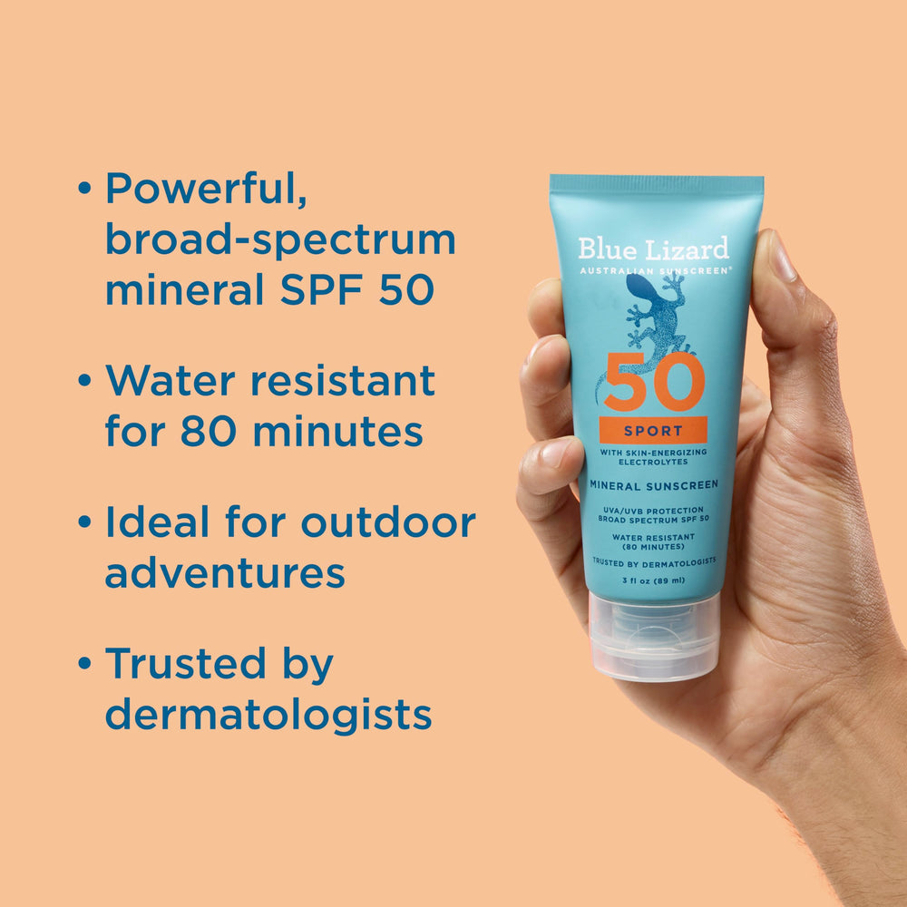 Blue Lizard Sport Mineral SPF 50 – texture lisse qui s étale facilement.