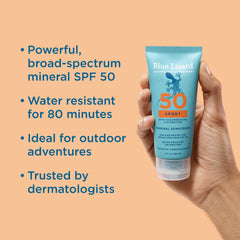 Blue Lizard Sport Mineral SPF 50 – texture lisse qui s étale facilement.