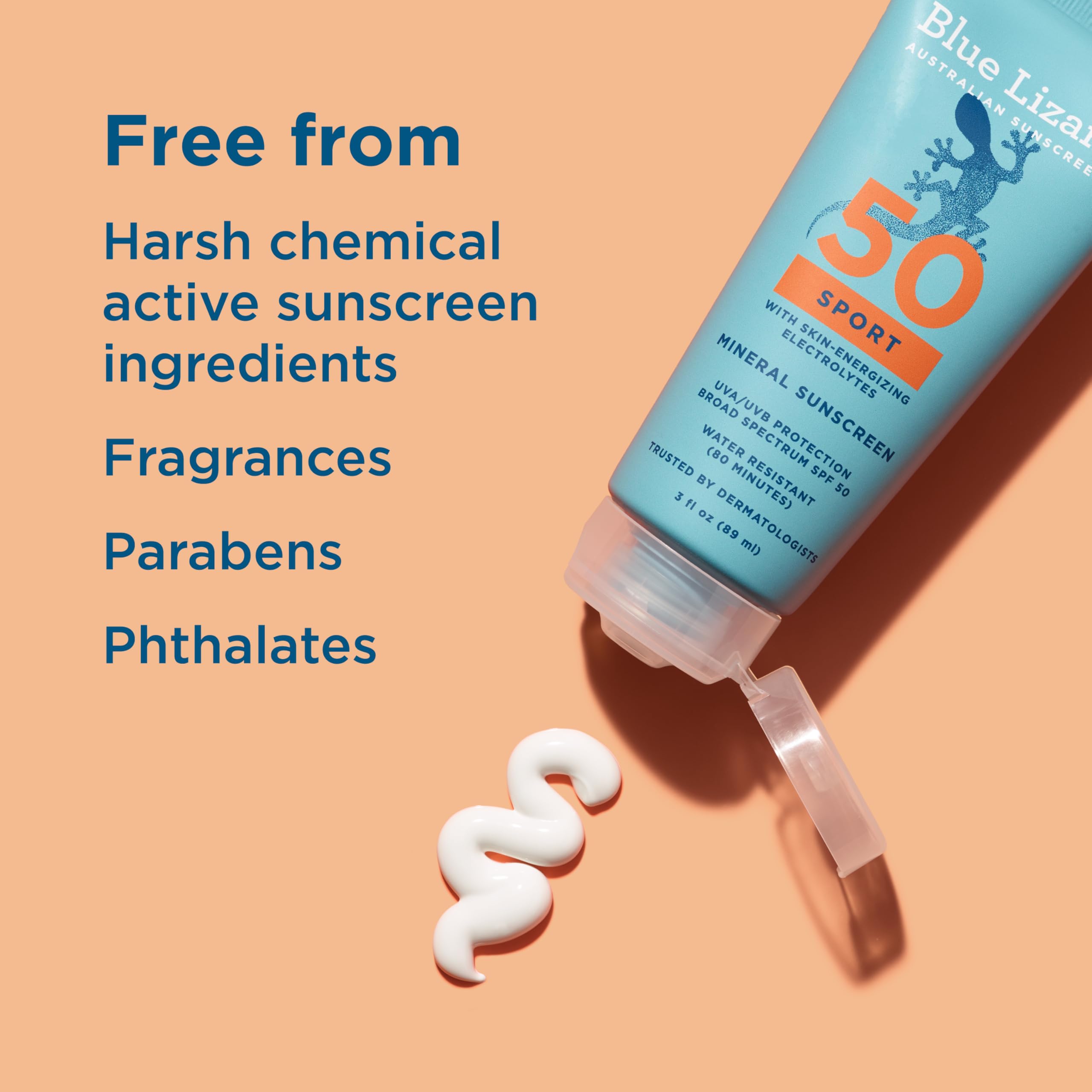 Blue Lizard Sport Mineral SPF 50 – formule vegan sans parfum.