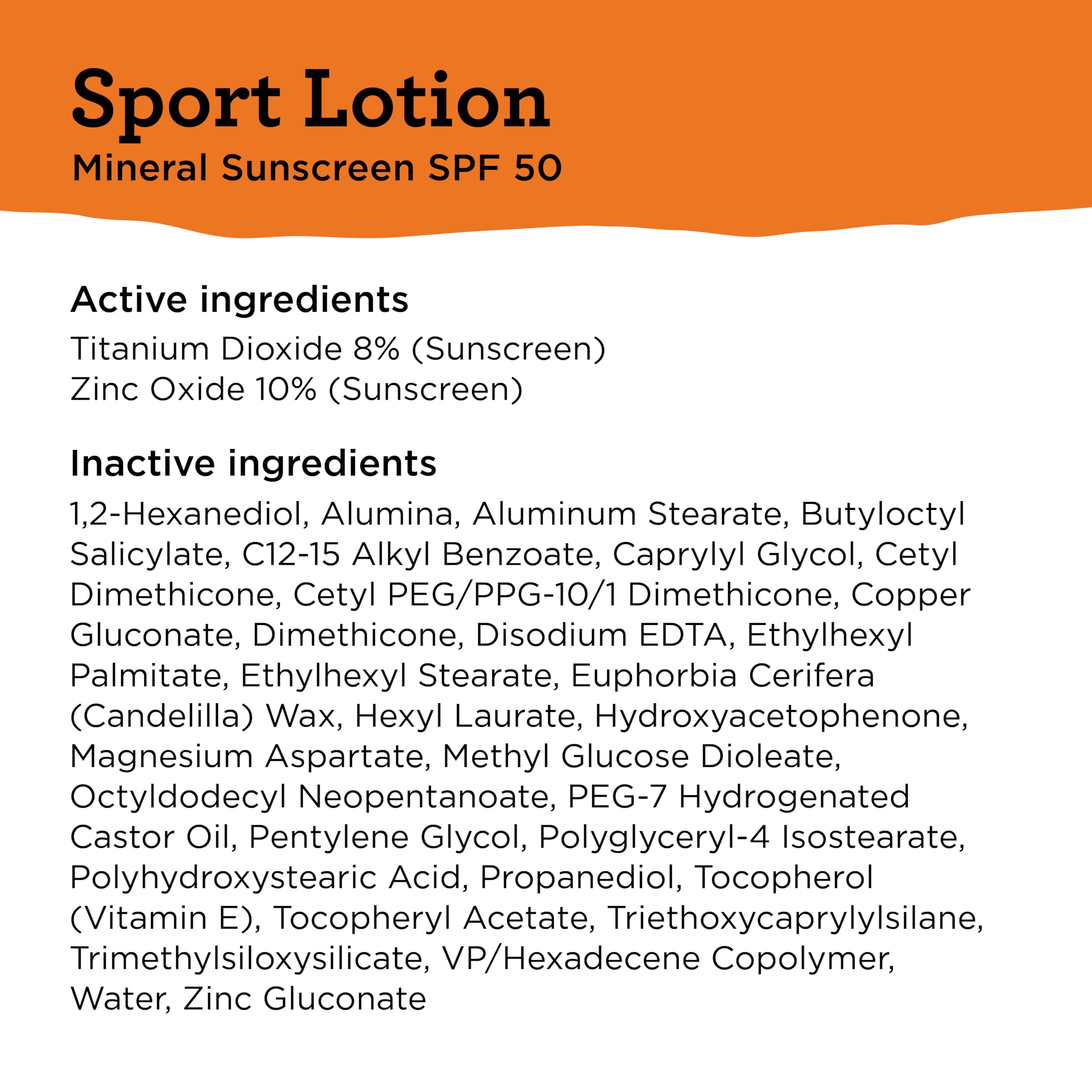 Blue Lizard Sport Mineral SPF 50 – oxyde de zinc et dioxyde de titane.