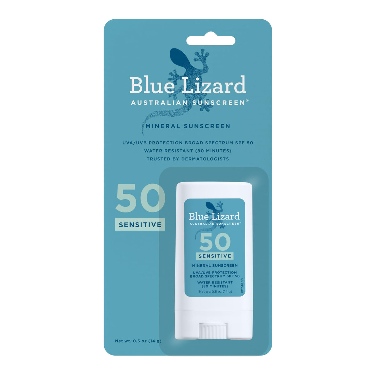 BLUE LIZARD bâton minéral SPF50: protection pratique en déplacement.