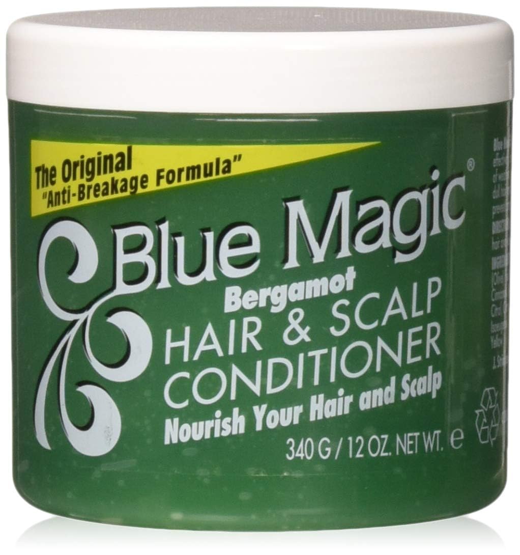 Blue Magic Bergamot conditioner bottle front for smooth, conditioned hair