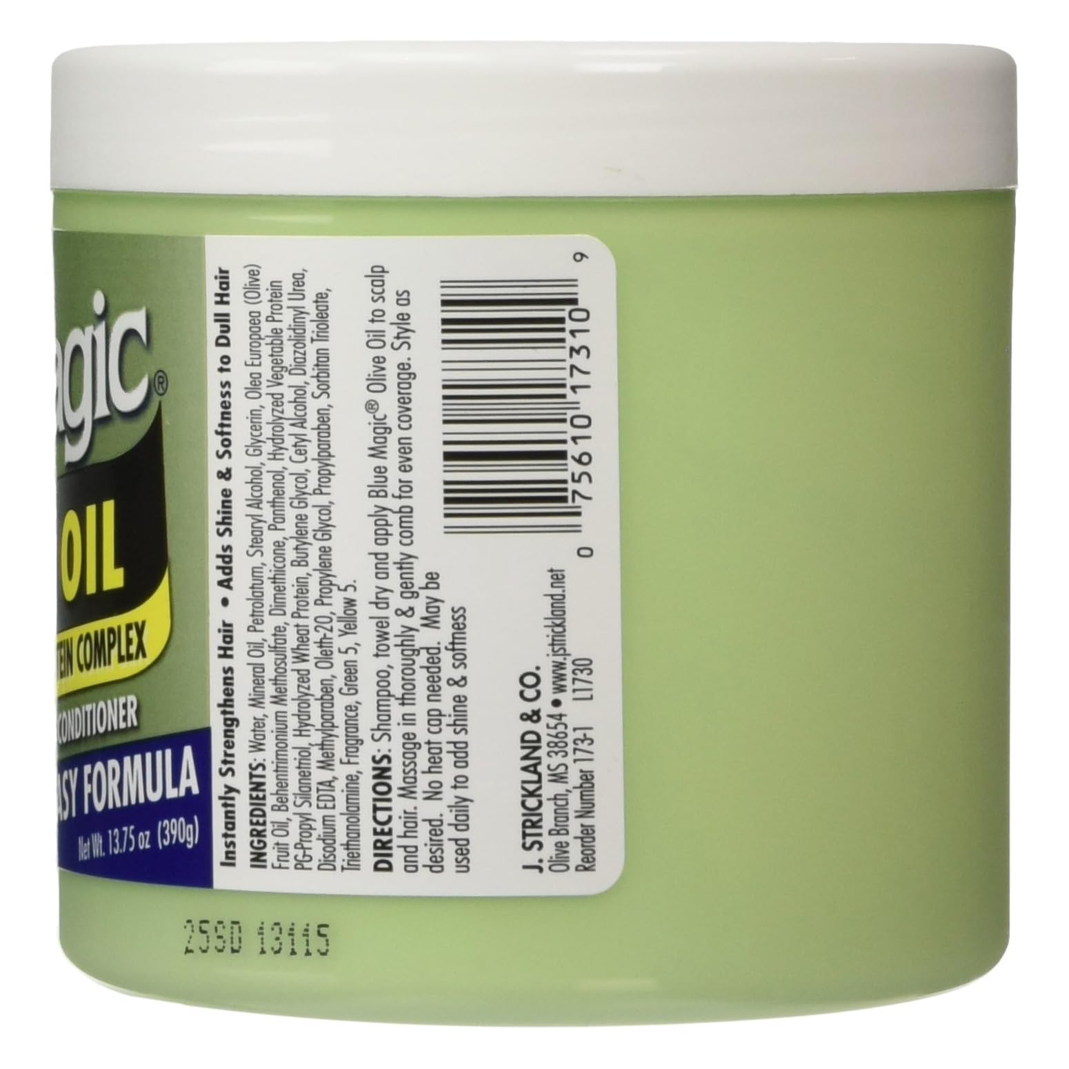 Blue Magic Huile d'olive, apporte une brillance naturelle pour cheveux secs et ternes.