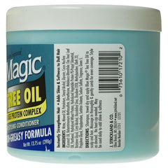Blue Magic Tea Tree Leave-In, texture crèmeuse pour une hydratation légère.
