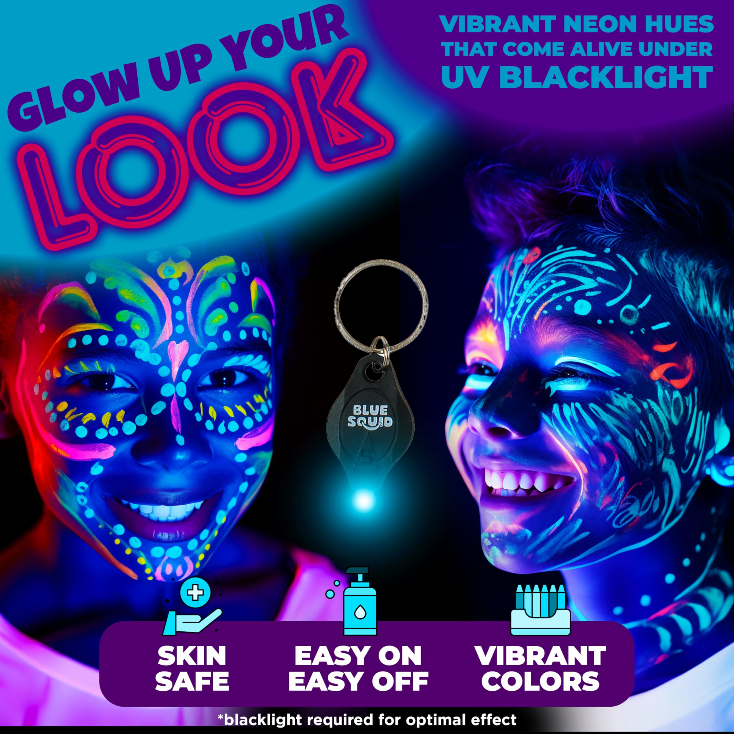 Blue Squid: ensemble-huit-couleurs-neon pour des maquillages éclatants