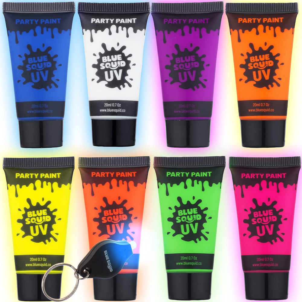 Blue Squid: peinture-corps-neon-uv pour un glow vibrant sous UV