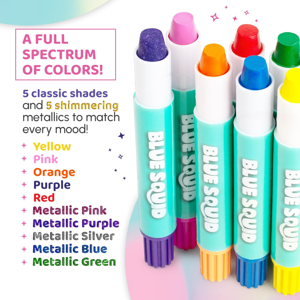 Blue Squid Stylo Chalk Cheveux – application twistable facile et précise.