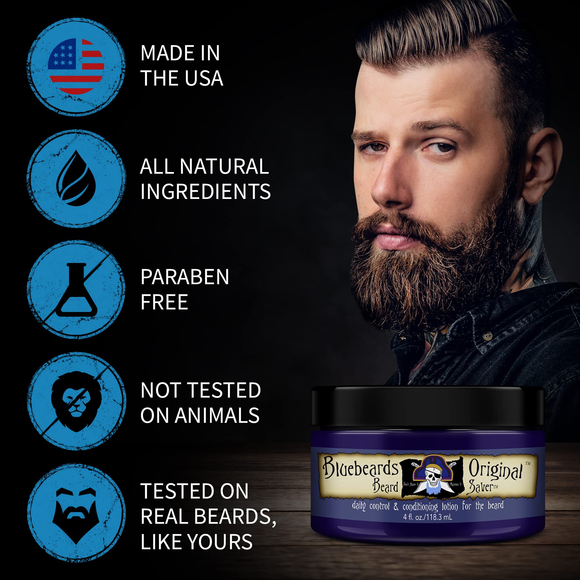 Bluebeards Original: fabriqué aux États‑Unis, sans paraben.