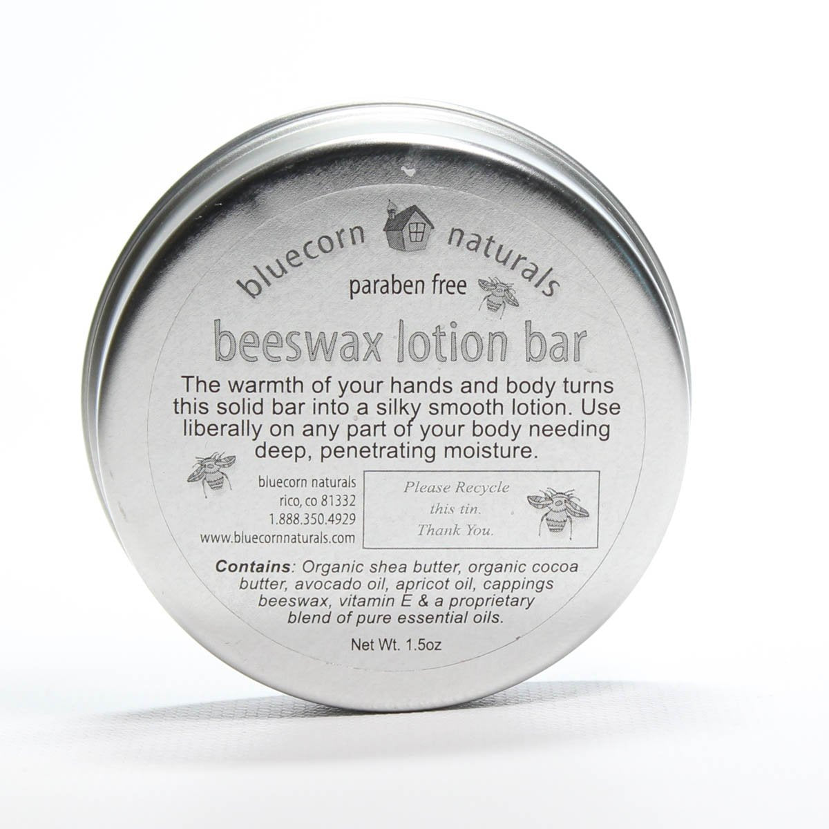 Lotion bar Bluecorn Beeswax apaise les peaux sensibles au parfum lavande.