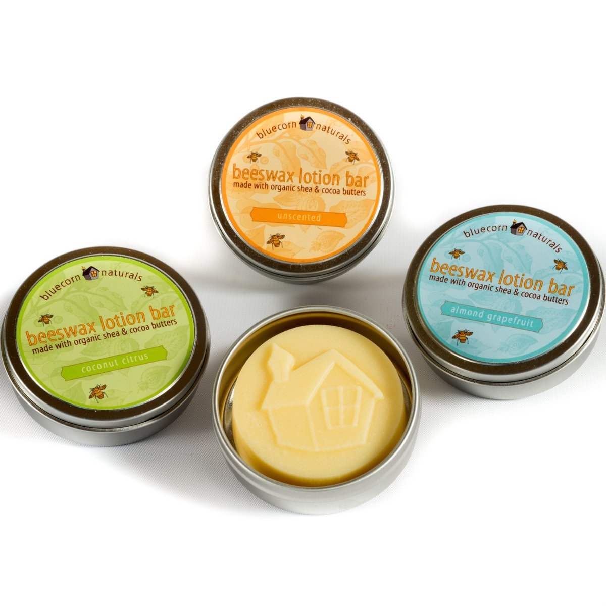 Boîte tin réutilisable Bluecorn Beeswax pratique pour voyage et sac.