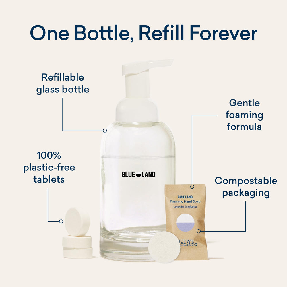 BLUELAND tablettes-rechargeables, dissolution simple pour savon mousse.