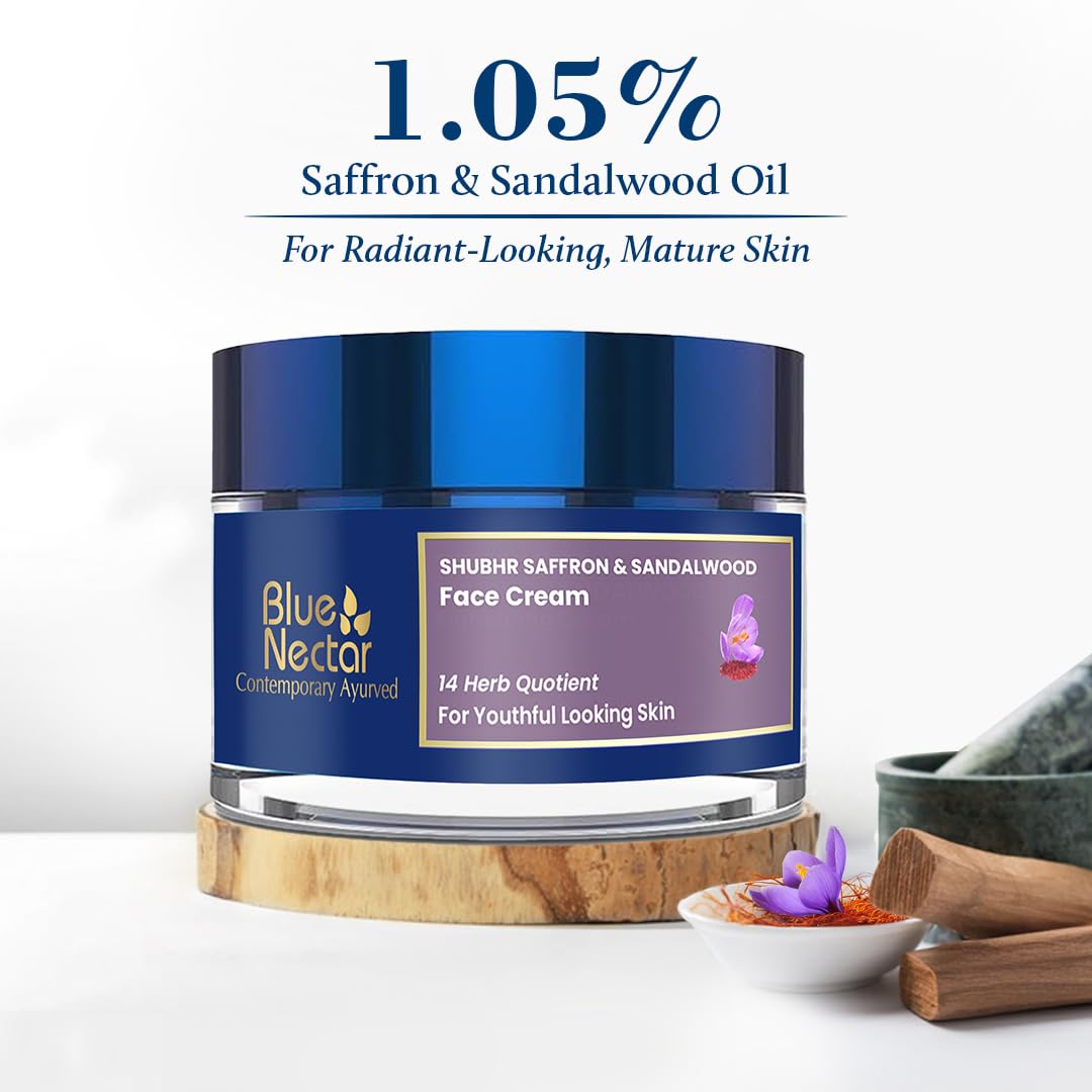 Blue Nectar Crème Visage infusion d’herbes 14, nourrissant la peau en profondeur.