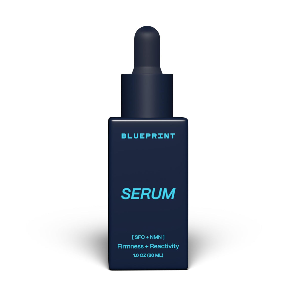 Sérum Blueprint Bryan Johnson, bouteille à absorption rapide pour une peau prête le matin.
