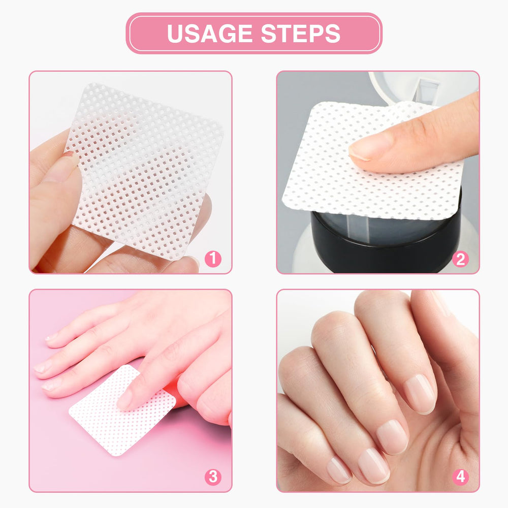 BLUERISE lingettes nettoyage ongles rose, nettoyent les brosses sans peluche.