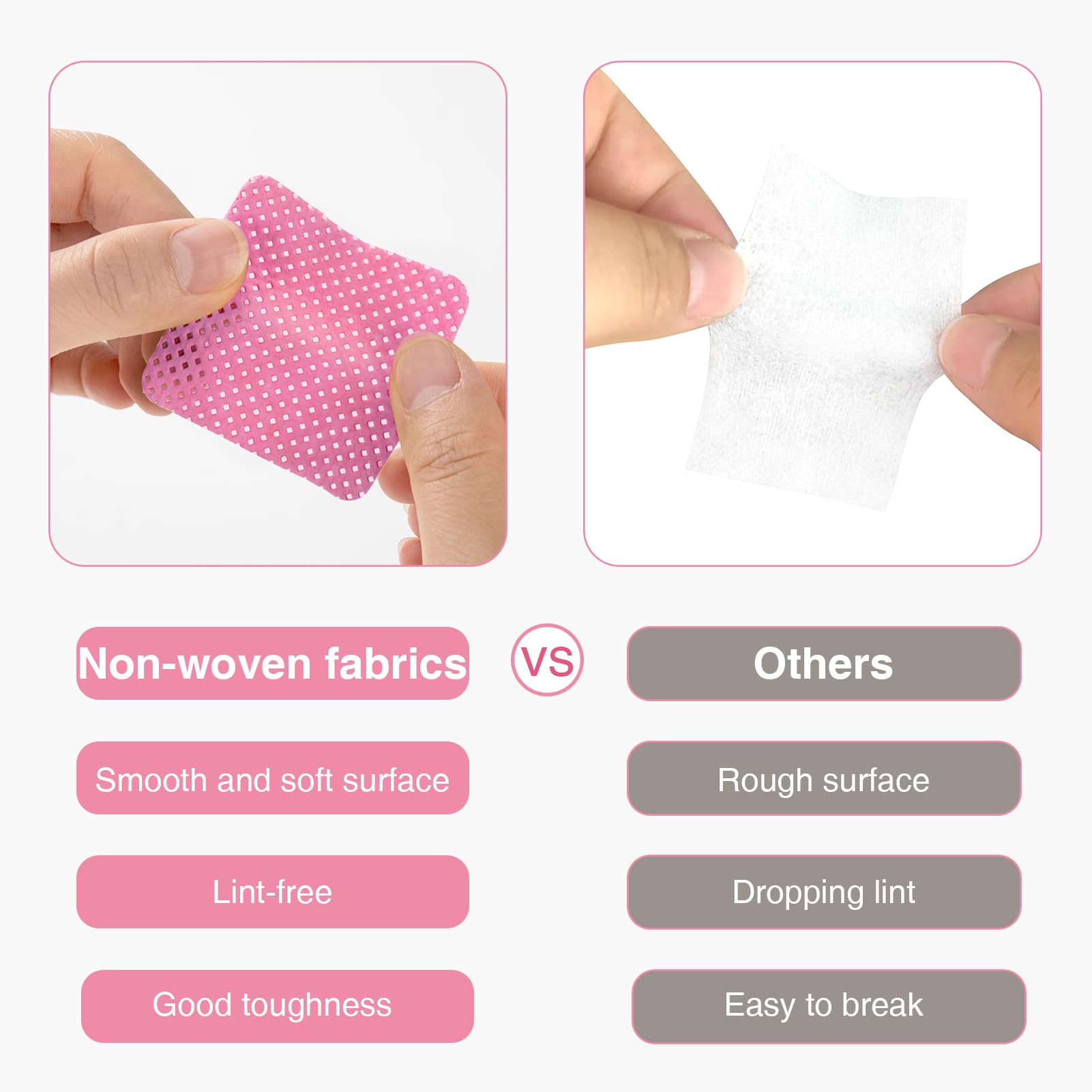 BLUERISE lingettes utilisation salon ongles rose, efficaces pour un nettoyage rapide.