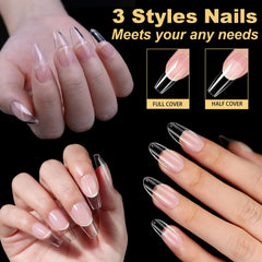 BlueZOO ongles gel long ballerine, élégance allongée et résistante