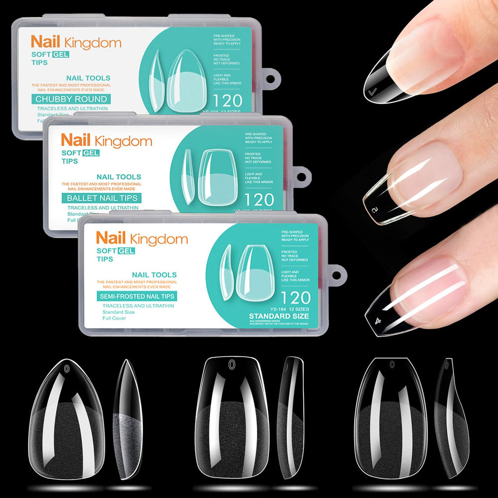 BlueZOO tips ongles amande court, rendu naturel et pose rapide.