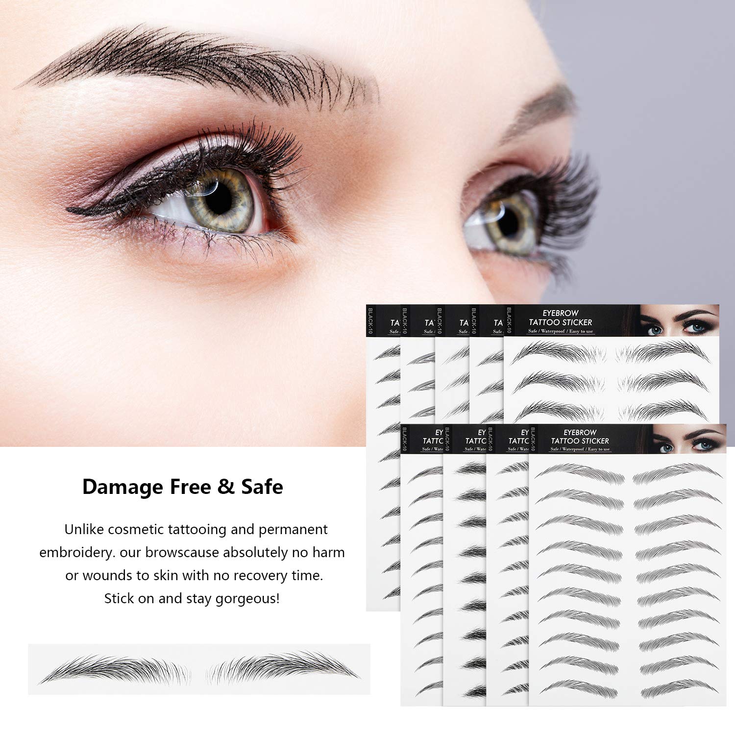 Blulu autocollants sourcils adhesion: tenue fiable tout au long de la journee.