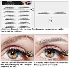 Blulu autocollants sourcils transfert arche: forme naturelle prête a porter.