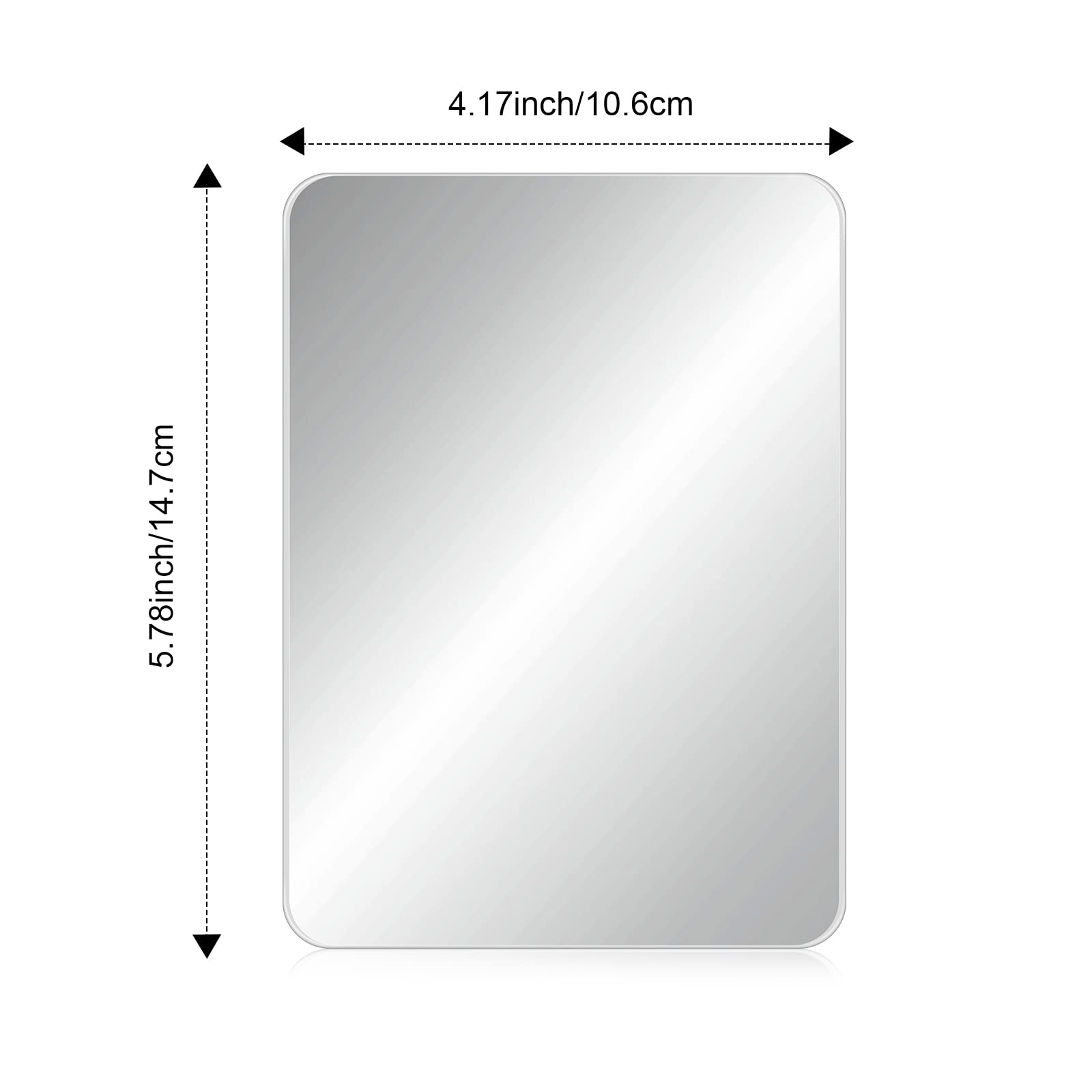 Miroir Blulu petit format avec dos magnétique en verre transparent.