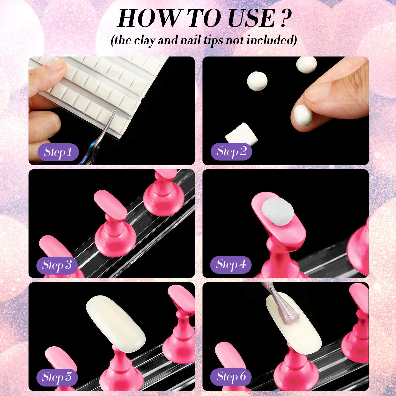 Blulu presentoir tips acrylique noir – accessoire solide pour pratique et presentation des motifs