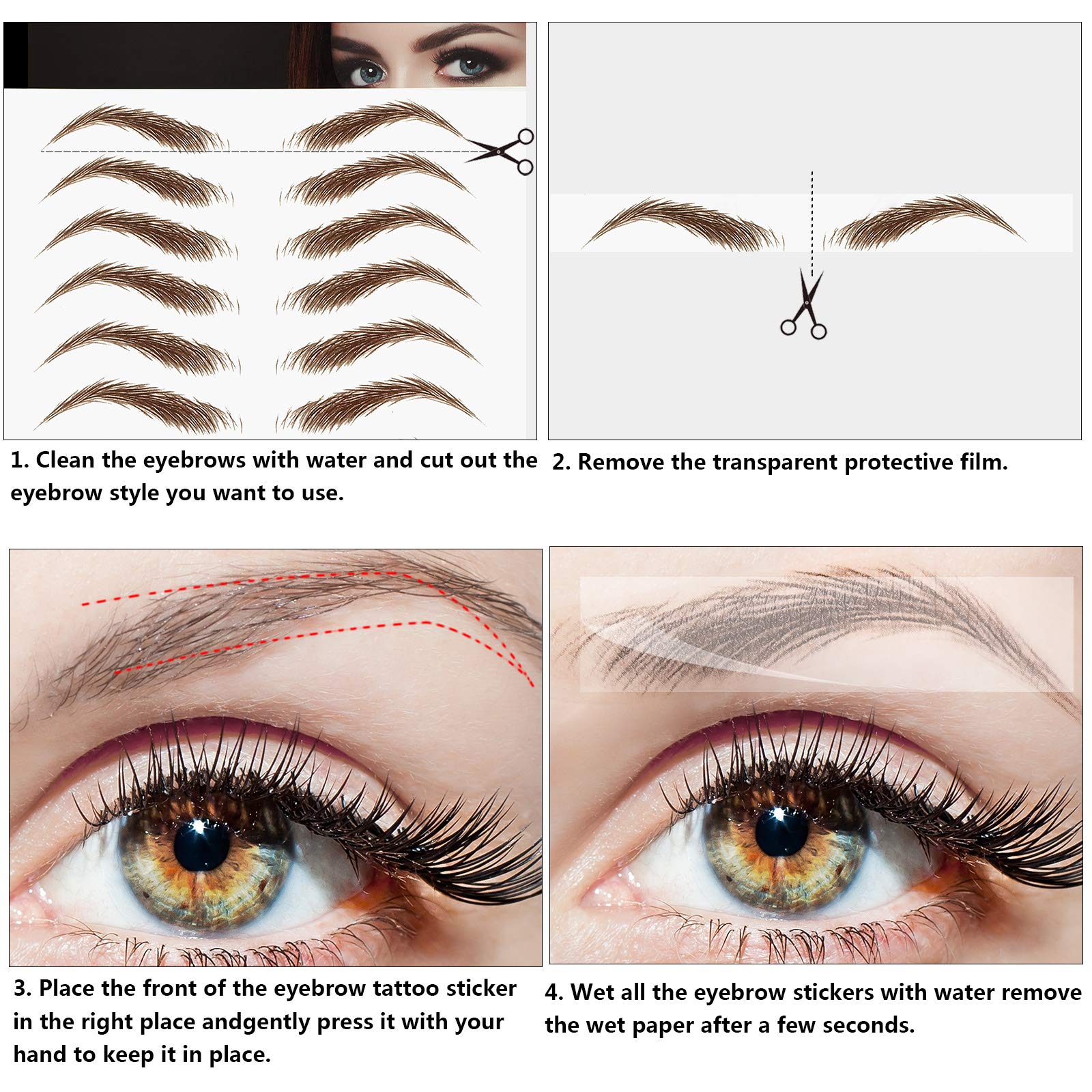 Blulu sourcils 4D nouveaux styles variés permettent de varier l’apparence jour après jour
