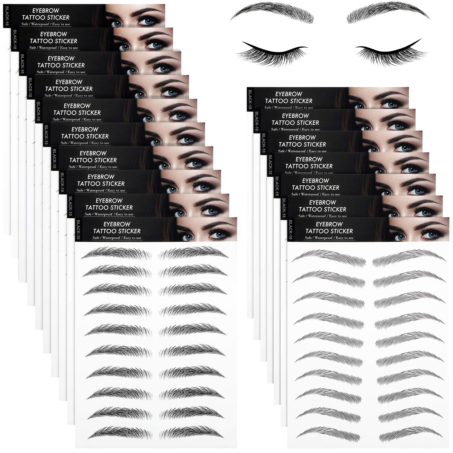 Blulu sourcils 4D poil artificiel: 18 feuilles pour varier rapidement votre look.