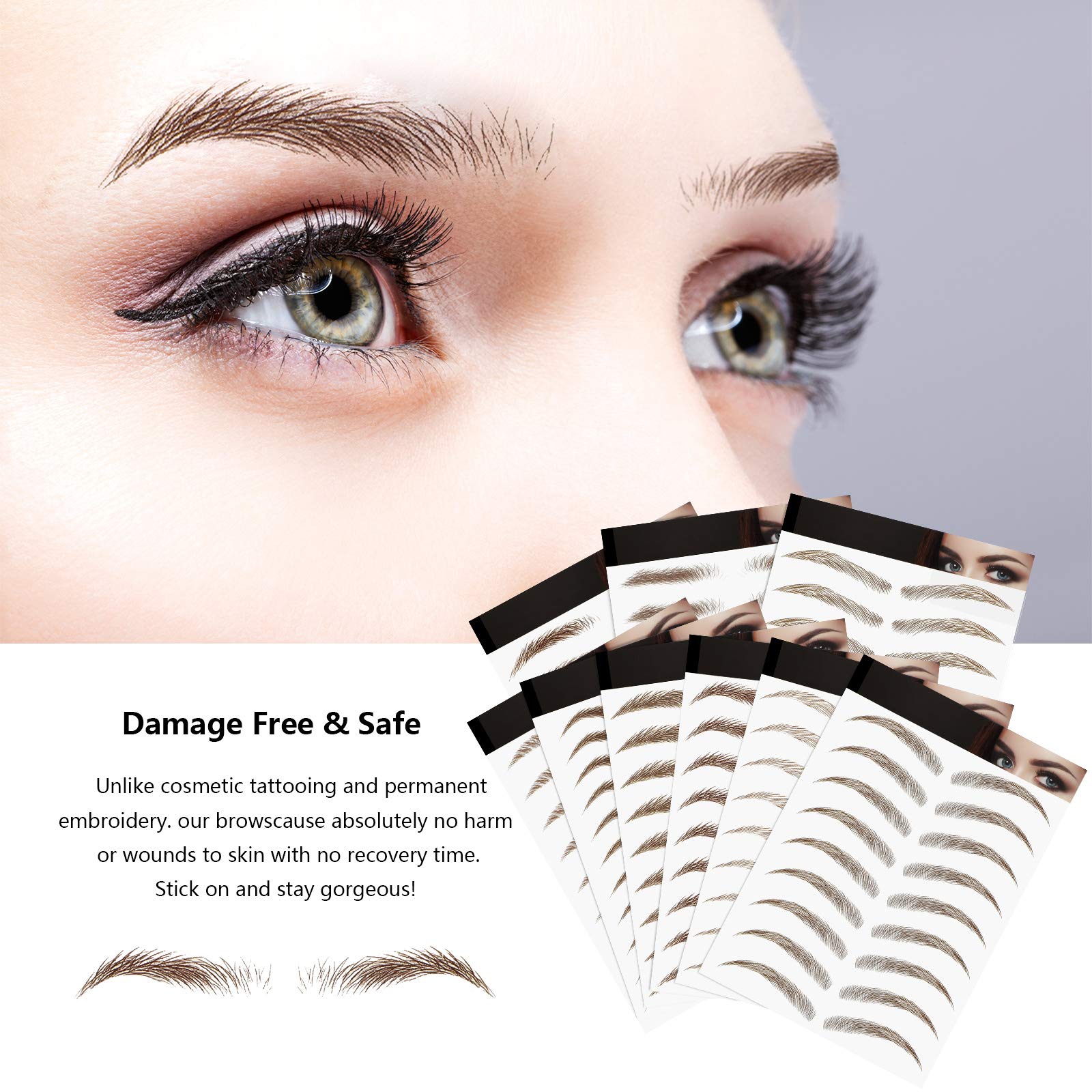 Blulu sourcils 4D resistante-a-l-eau tenue longue duree sans reapplication