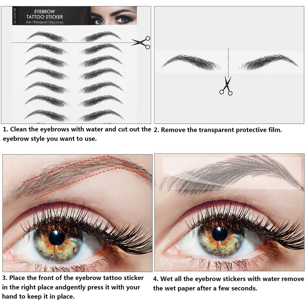 Blulu sourcils arc haut, design naturel et élégant, adhésifs faciles.