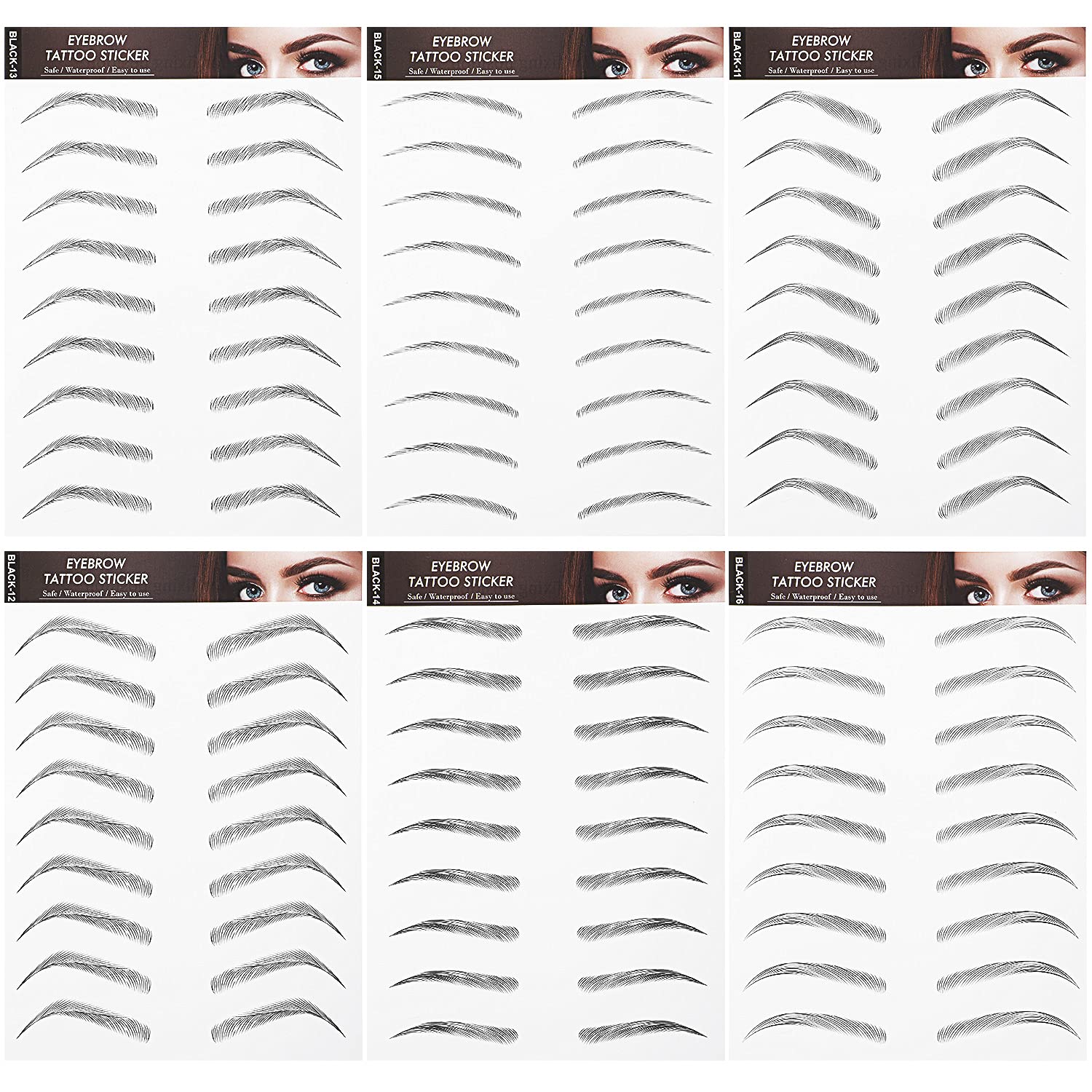 Sourcils tatouage adhésif Blulu en arche pour un regard naturel et rapide