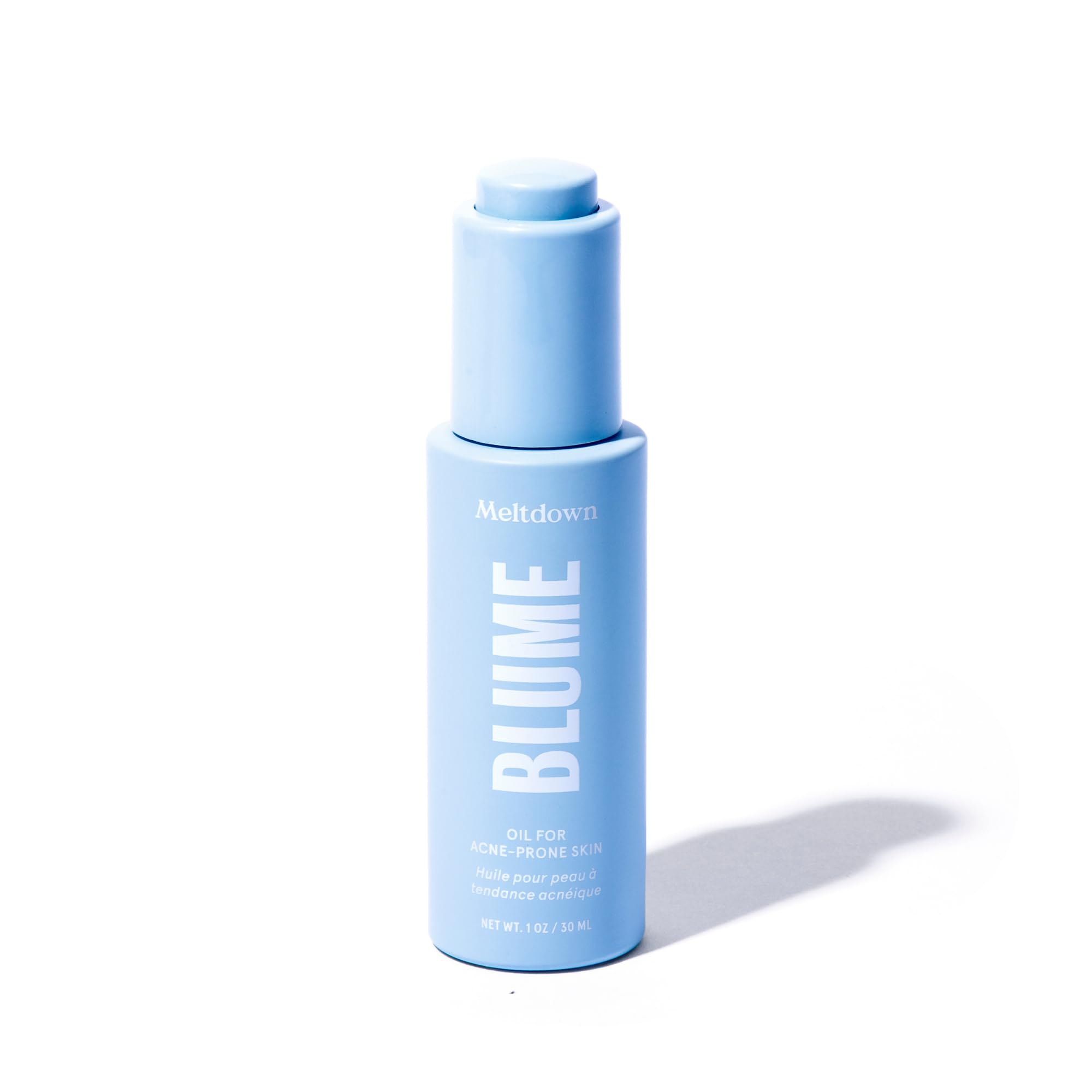 Blume Meltdown bouteille-pipette bleu-tansy pour hydratation et apaisement.