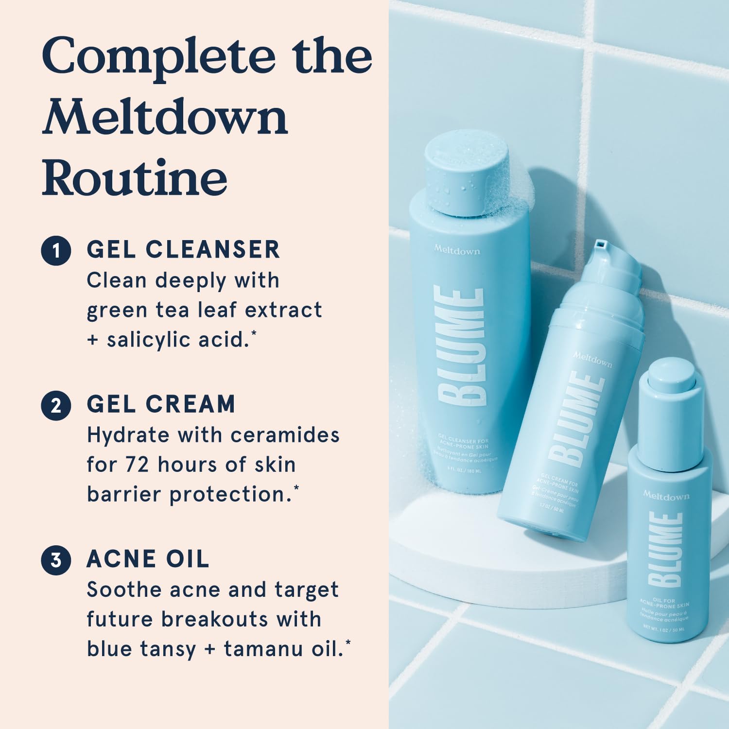 Blume Meltdown: emballage pompe hygiénique et pratique.