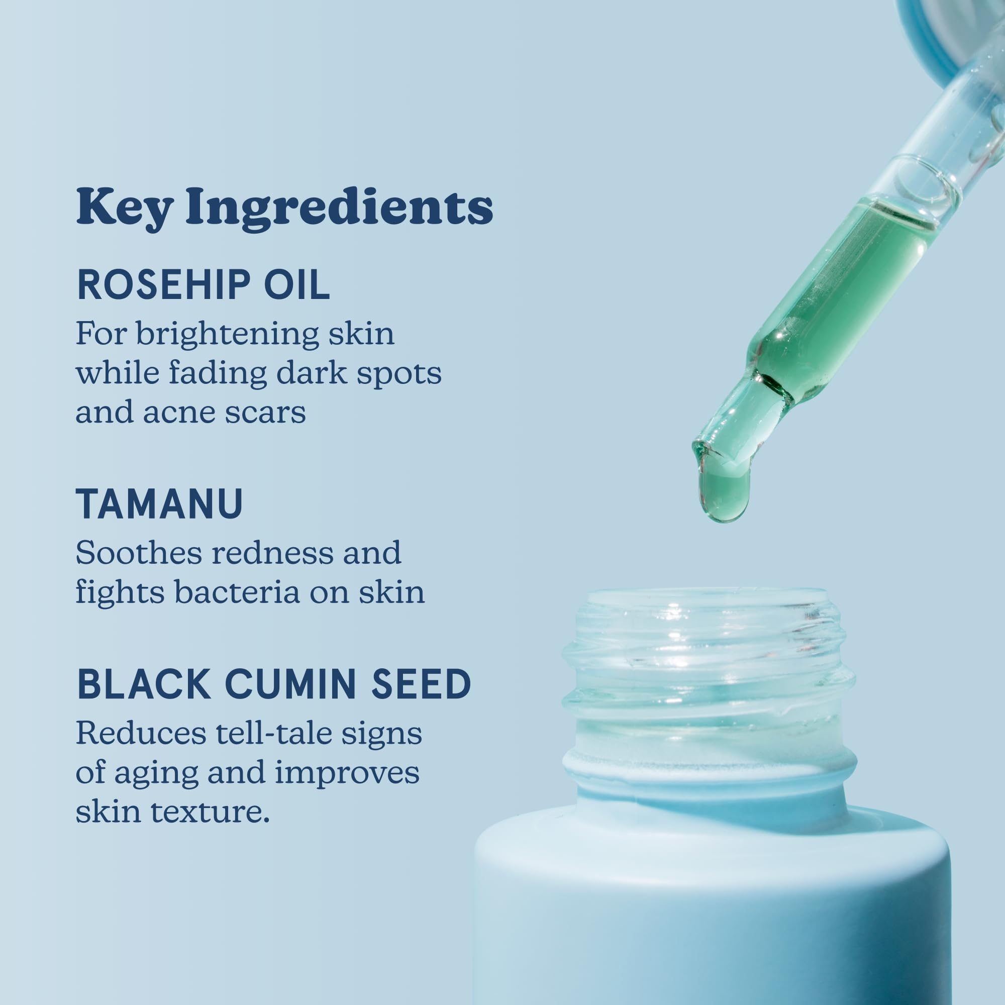 Ingrédients tamanu Blume Meltdown pour soutenir la texture de la peau.