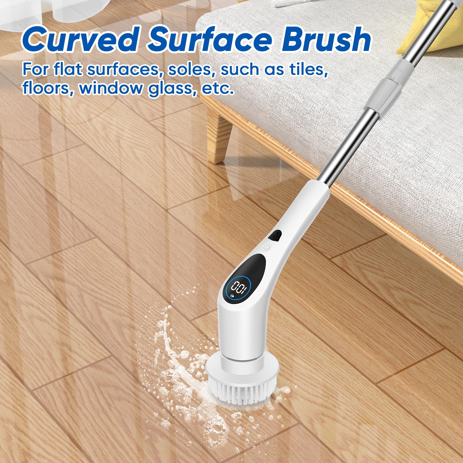 BlumWay ensemble 9en1: tête-brosse-laine pour surfaces sensibles, déloger la saleté tenace.