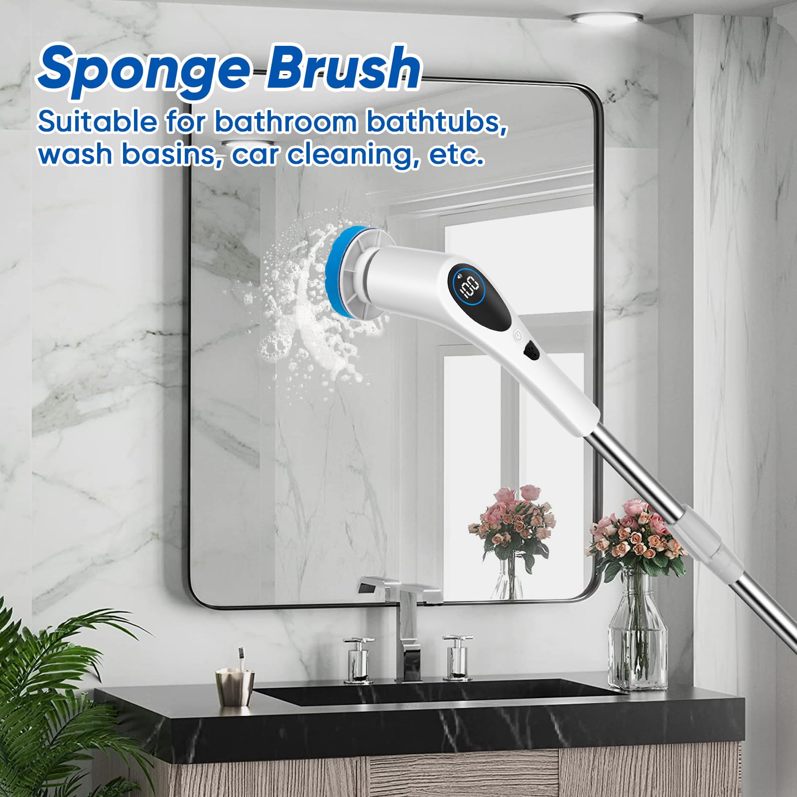 BlumWay ensemble 9en1: tete-brosse-pointue pour coins et joints, nettoyage précis.