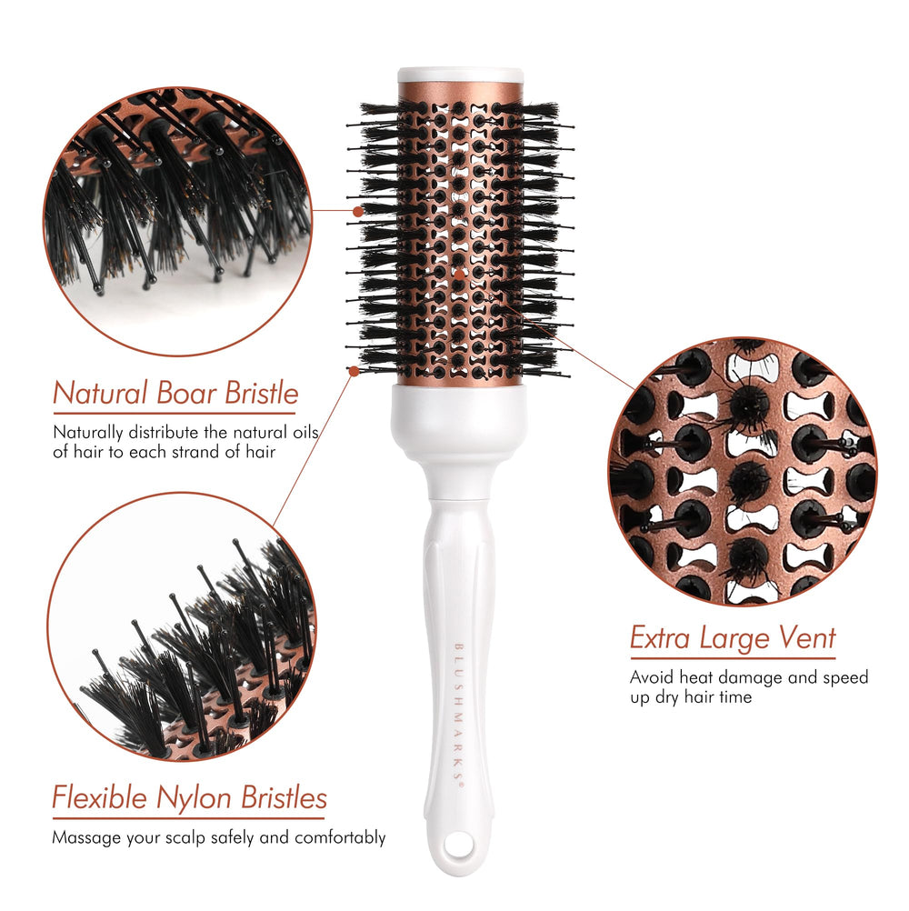 BLUSHMARKS brosse detanglement doux: démêle les nœuds en douceur sur cheveux mouillés ou secs.
