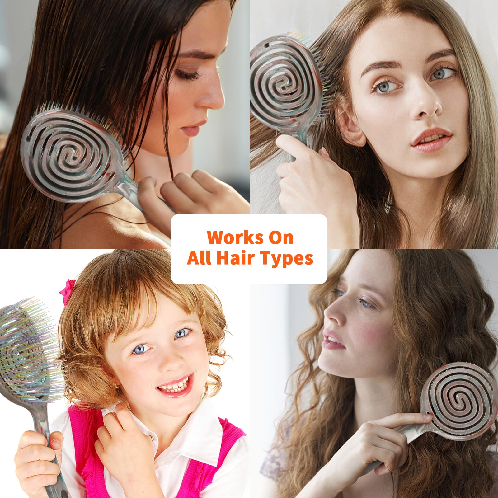 BLUSHMARKS brosse ergonomique poignée antidérapante pour une prise en main confortable.