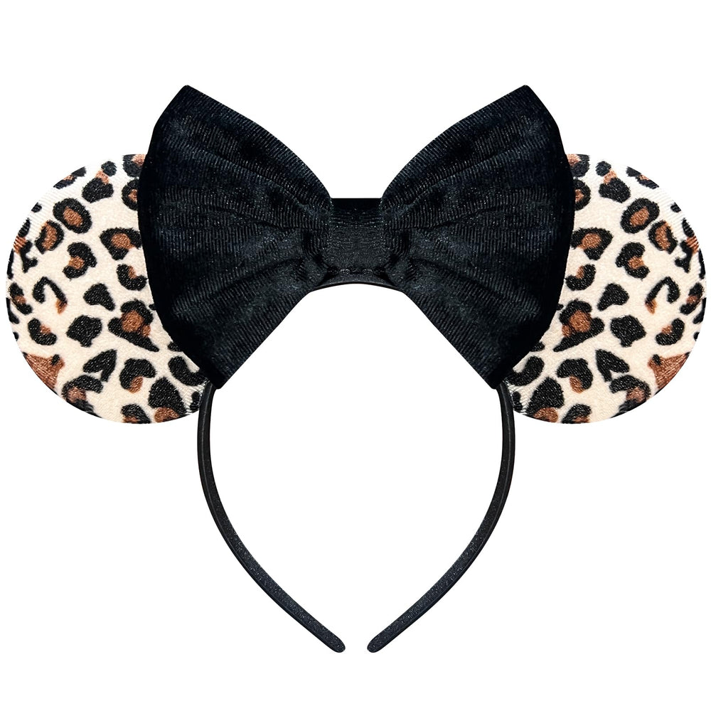 Bmobuo bandeau oreilles souris léopard, confort léger, parfait pour cosplay et fêtes.