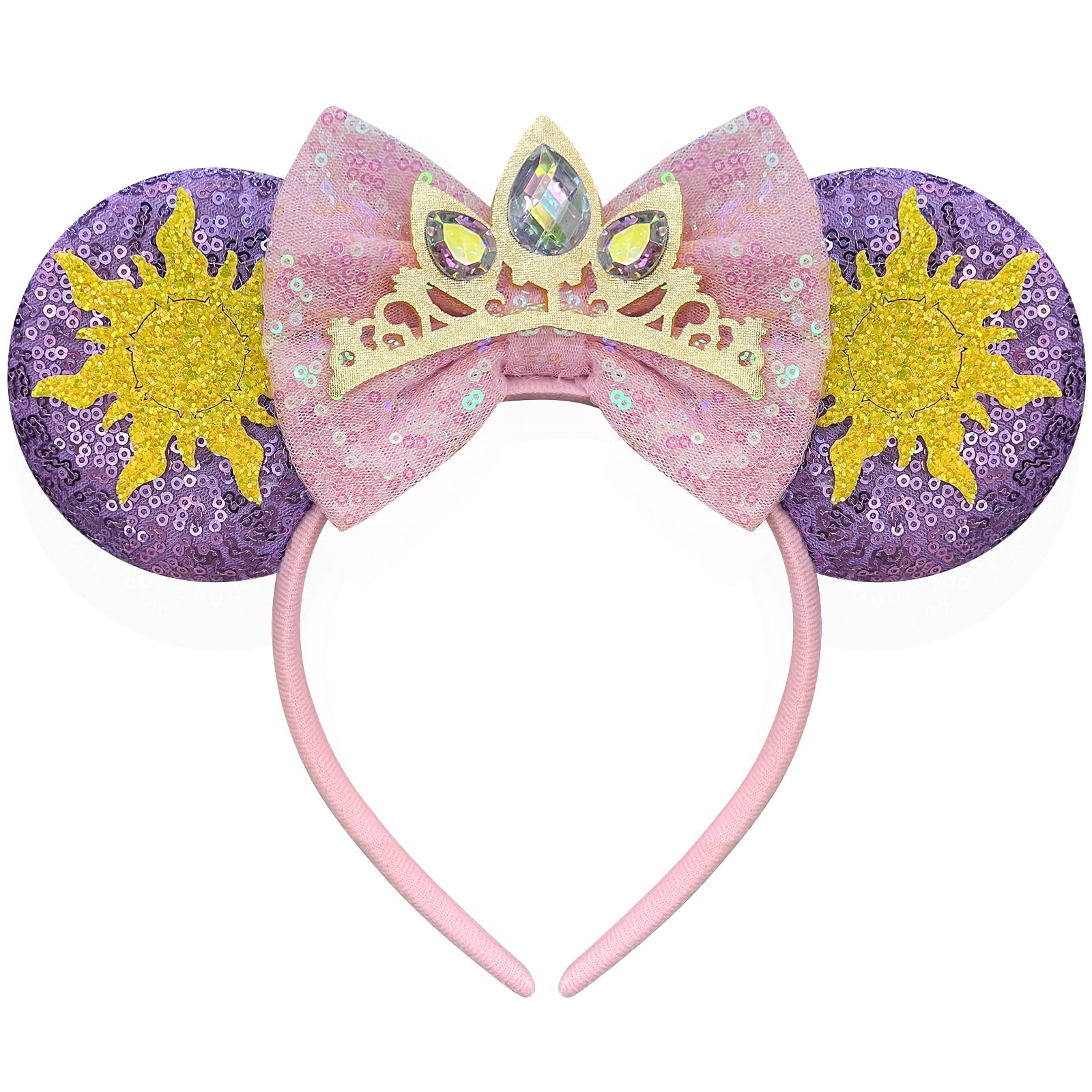 Bmobuo oreilles-souris princesse avec couronne et paillettes pour parc